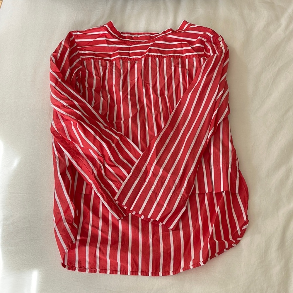 J. Crew High Collar Striped Tunic